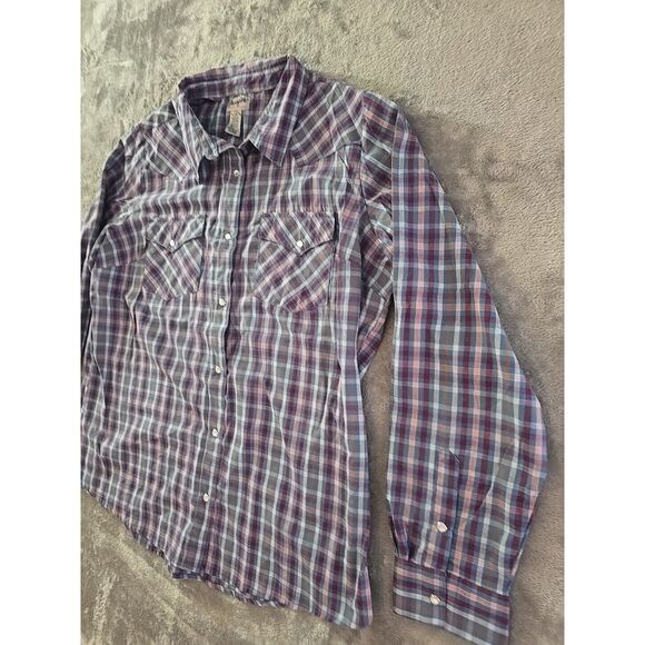 Wrangler Western Plaid Long Sleeve Snap Front Shirt XXL Mens Pearl Snap - Picture 2 of 8